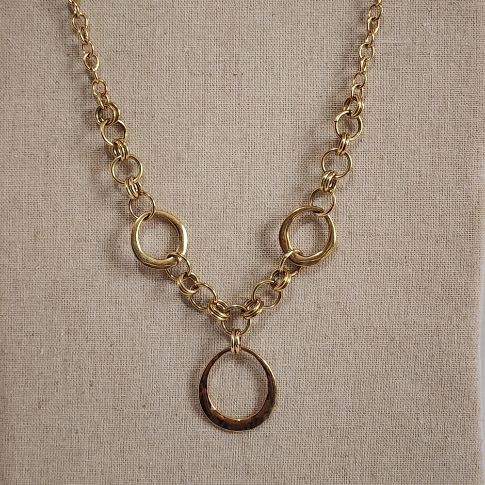 Talbots Goldtone Ring Necklace